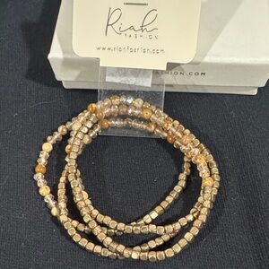 Riah Fashion Gold Beaded Bracelet Set